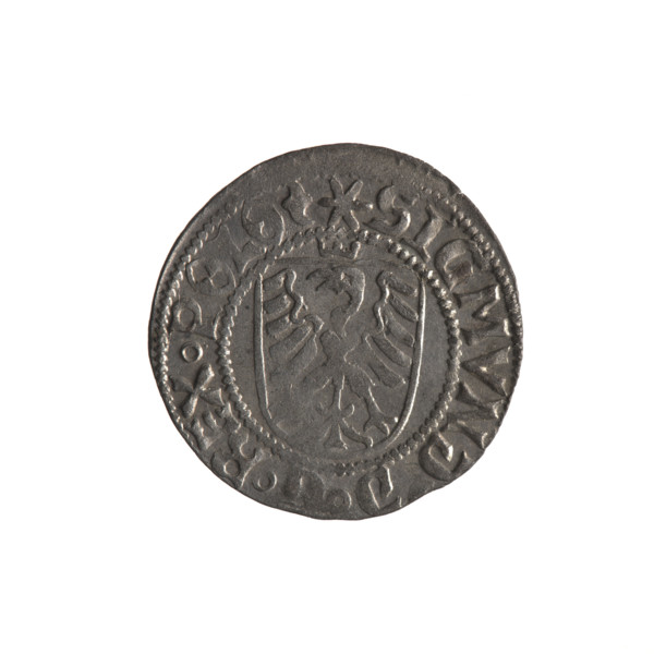 Gdansk szelag, Sigismund I the Old (King of Poland; 1506–1548). 1524. Silver coin (szelag).