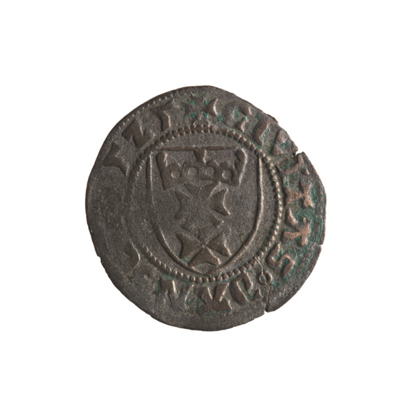 Gdansk szelag, Sigismund I the Old (King of Poland; 1506–1548). Obverse: Crowned shield with the