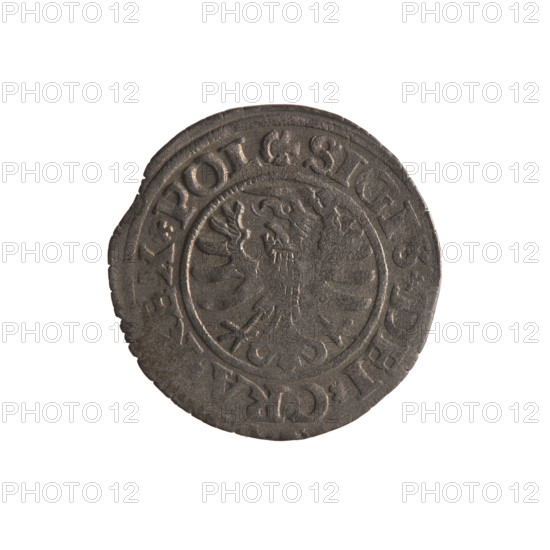 Gdansk szelag, Sigismund I the Old (King of Poland; reign 1506–1548). Obverse: Eagle of Royal