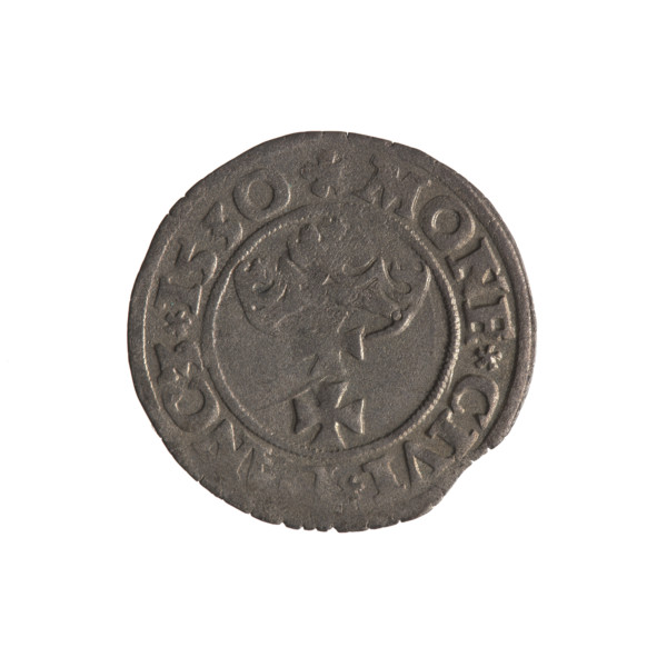 Gdansk szelag, Sigismund I the Old (King of Poland; 1506–1548). Polish coin (1530). Obverse: Eagle