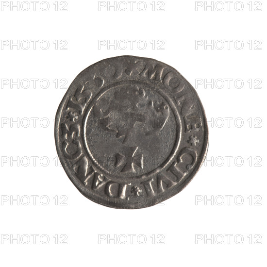 Gdansk szelag, Sigismund I the Old (King of Poland; 1506–1548). Polish coin (1530). Obverse: Eagle