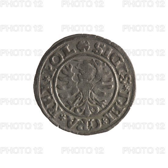 Gdansk szelag, Sigismund I the Old (King of Poland; 1506–1548). Polish coin, 1530. Obverse: Eagle