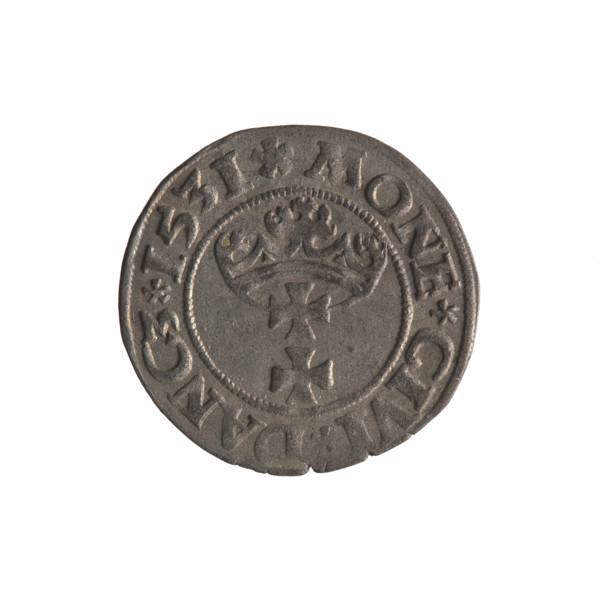 Gdansk szelag, Sigismund I the Old (King of Poland; 1506–1548). Polish coin (1531). Obverse: Eagle