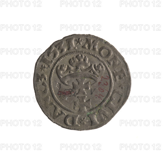 Gdansk szelag, Sigismund I the Old (King of Poland; 1506–1548), Polish coin, eagle (coat of arms),