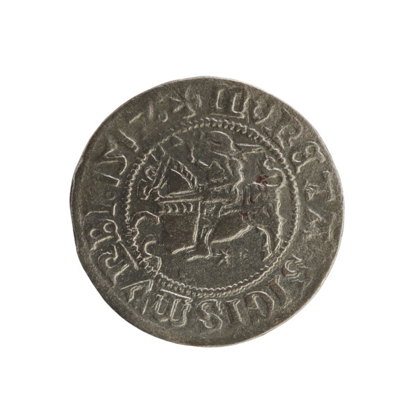 Lithuanian half-grosz, Sigismund I the Old (king of Poland; 1506–1548). R8 (rarity). Polish coin of