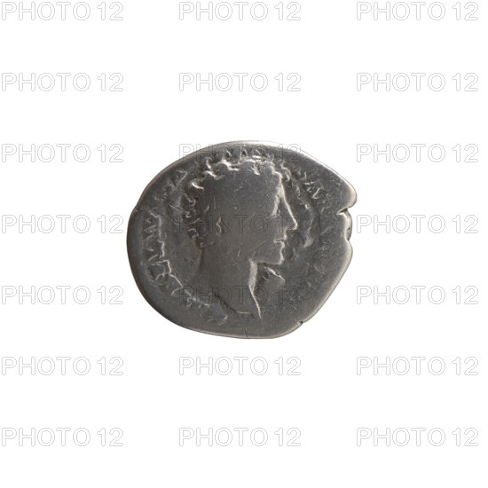 Denarius; obverse: head of young Marcus Aurelius bare, right, inscription 'AVRELIVS CA' and 'SAR