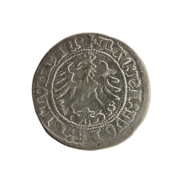 Lithuanian half-grosz, Sigismund I the Old (king of Poland; 1506–1548). Silver coin (half-grosz),