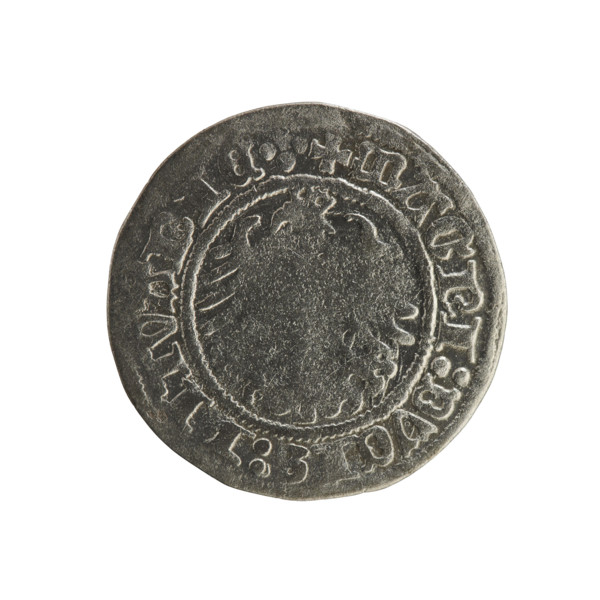 Lithuanian half-grosz, Sigismund I the Old (king of Poland; 1506–1548). Obverse: Pursuer