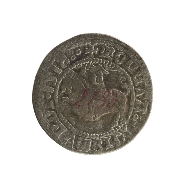 Lithuanian half-grosz, Sigismund I the Old (king of Poland; 1506–1548). R8 (rarity). Polish coin