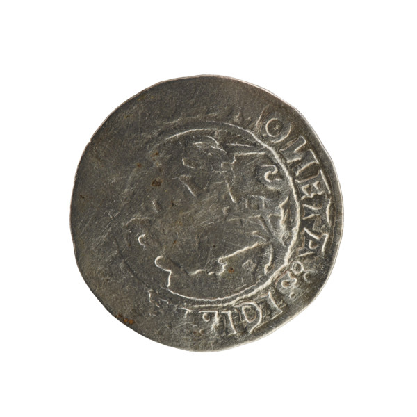 Lithuanian half-grosz, Sigismund I the Old (King of Poland; 1506–1548). Polish coin of the