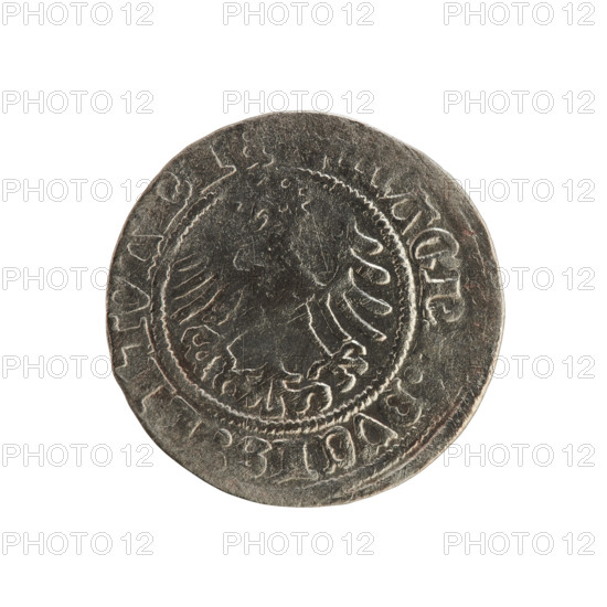 Lithuanian half-grosz, Sigismund I the Old (king of Poland; 1506–1548). Polish coin (1518),