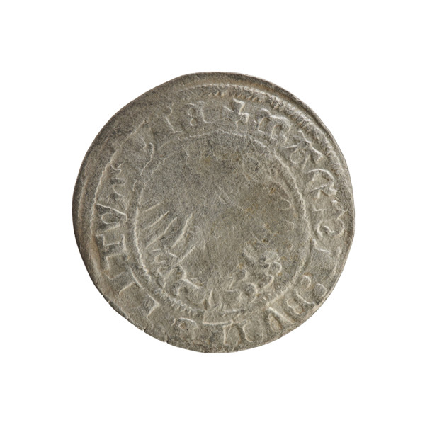 Lithuanian half-grosz, Sigismund I the Old (king of Poland; 1506–1548). R8 (rarity). Polish coin,