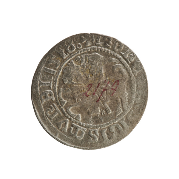 Lithuanian half-grosz, Sigismund I the Old (king of Poland; 1506–1548), R8 (rarity), Polish coin