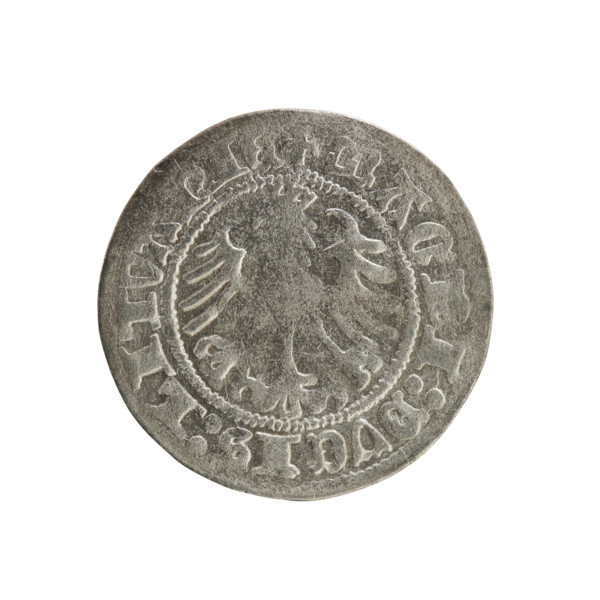 Lithuanian half-grosz, Sigismund I the Old (king of Poland; 1506–1548). Polish coin (Jagiellon