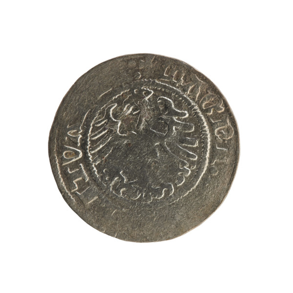 Lithuanian half-grosz, Sigismund I the Old (king of Poland; 1506–1548). Silver coin (half-grosz),