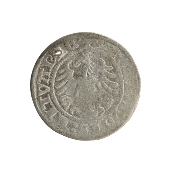 Lithuanian half-grosz, Sigismund I the Old (king of Poland; 1506–1548). Silver coin (half-grosz),