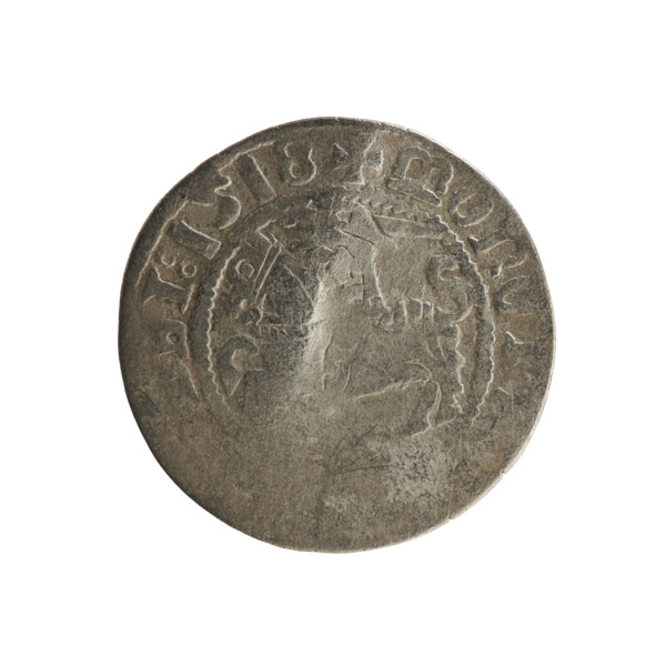 Lithuanian half-grosz, Sigismund I the Old (king of Poland; 1506–1548). Polish coin of the