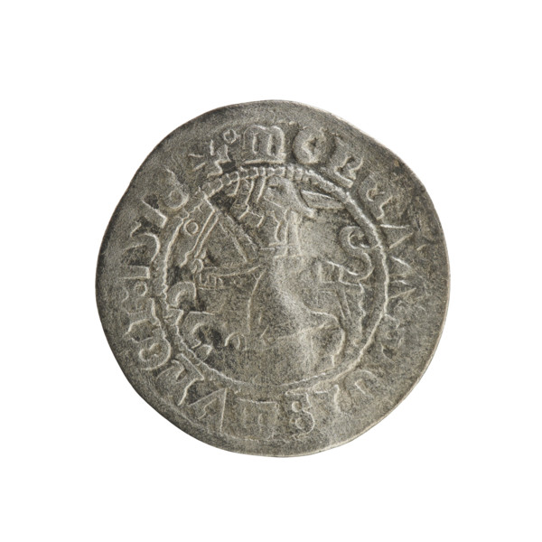 Lithuanian half-grosz, Sigismund I the Old (king of Poland; 1506–1548). Obverse: Pursuer