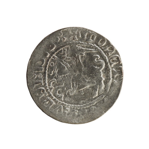 Lithuanian half-grosz, Sigismund I the Old (King of Poland; 1506–1548). Silver coin (half-grosz),