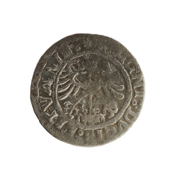 Lithuanian half-grosz, Sigismund I the Old (king of Poland; 1506–1548). Silver coin (half-grosz),
