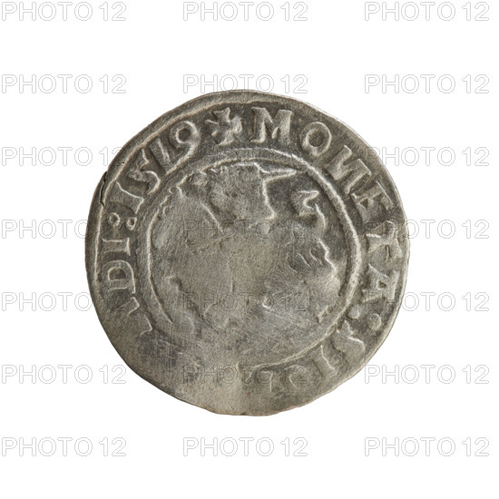 Lithuanian half-grosz, Sigismund I the Old (king of Poland; 1506–1548). Polish coin (Jagiellon