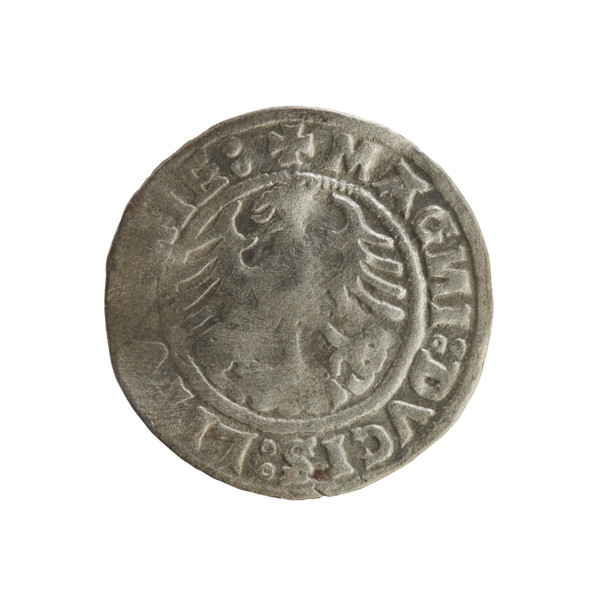 Lithuanian half-grosz, Sigismund I the Old (king of Poland; 1506–1548). Silver coin (half-grosz),