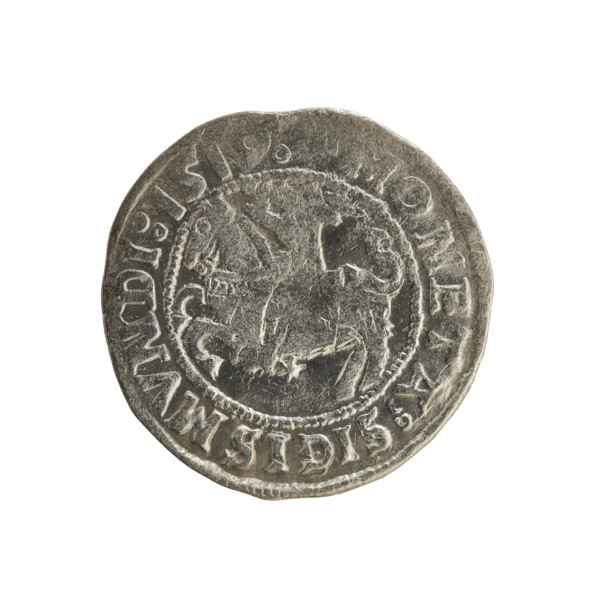 Lithuanian half-grosz, Sigismund I the Old (king of Poland; 1506–1548). Polish coin of the