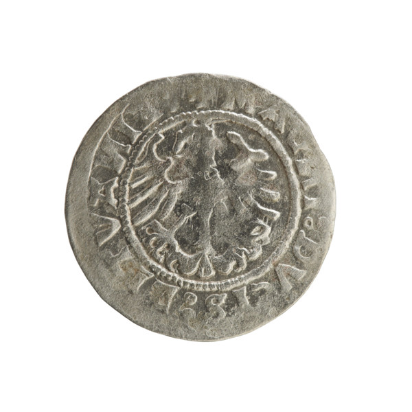 Lithuanian half-grosz, Sigismund I the Old (king of Poland; 1506–1548). Silver coin (half-grosz),