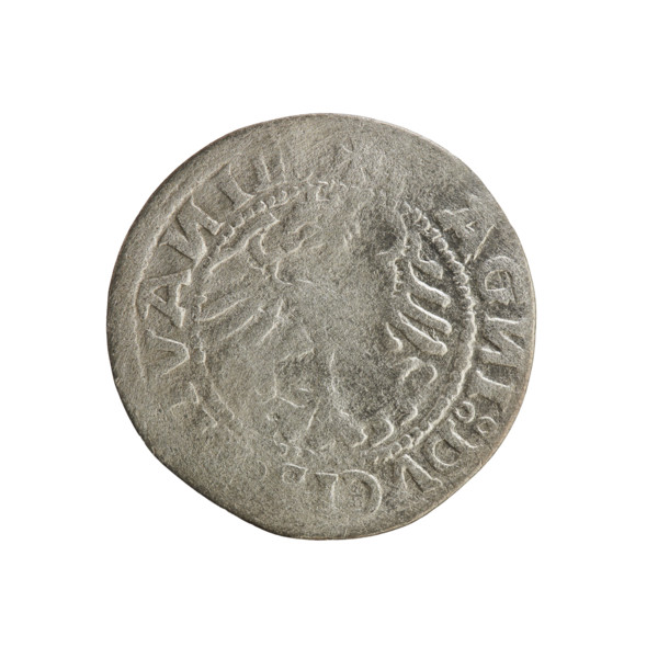 Lithuanian half-grosz, Sigismund I the Old (King of Poland; 1506–1548). Obverse: Pogon (Lithuanian