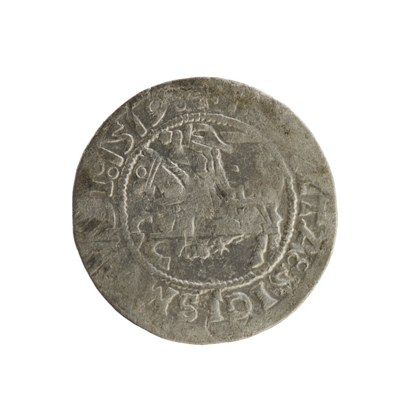Lithuanian half-grosz, Sigismund I the Old (King of Poland; 1506–1548). Silver coin (half-grosz),