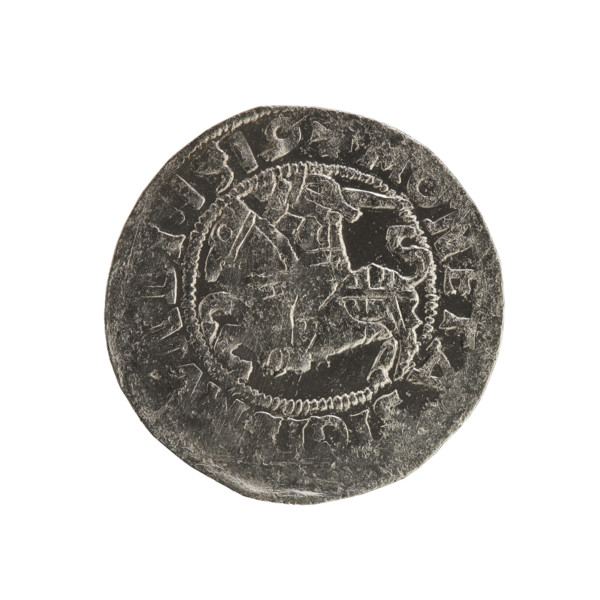 Lithuanian half-grosz, Sigismund I the Old (king of Poland; 1506–1548). Polish coin of the