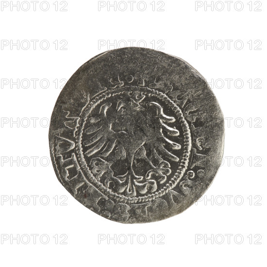 Lithuanian half-grosz, Sigismund I the Old (king of Poland; 1506–1548). Polish coin of the