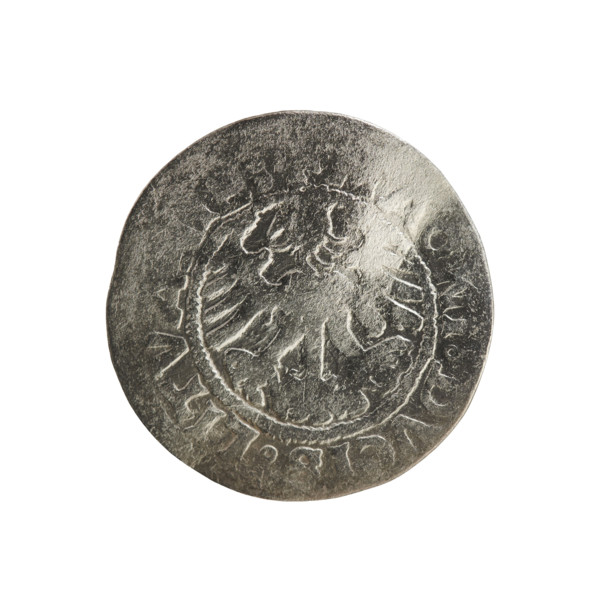 Lithuanian half-grosz, Sigismund I the Old (king of Poland; 1506–1548). Polish coin of the
