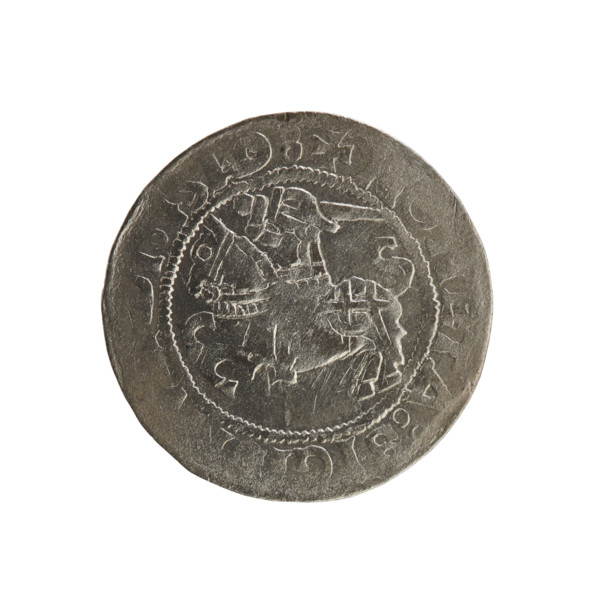 Lithuanian half-grosz, Sigismund I the Old (king of Poland; 1506–1548). Coin (1519). Obverse: