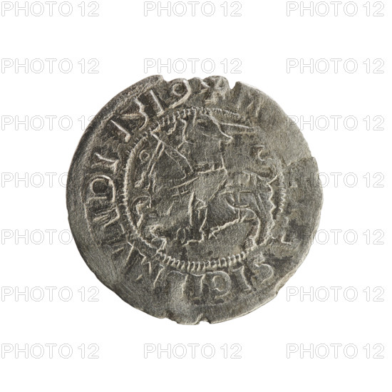 Lithuanian half-grosz, Sigismund I the Old (king of Poland; ruled 1506–1548). Obverse: Pursuer