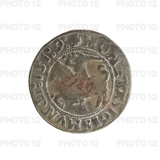 Lithuanian half-grosz, Sigismund I the Old (king of Poland; 1506–1548). R8 (rarity). Polish coin