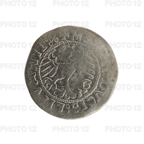 Lithuanian half-grosz, Sigismund I the Old (king of Poland; 1506–1548). Polish coin (1519),