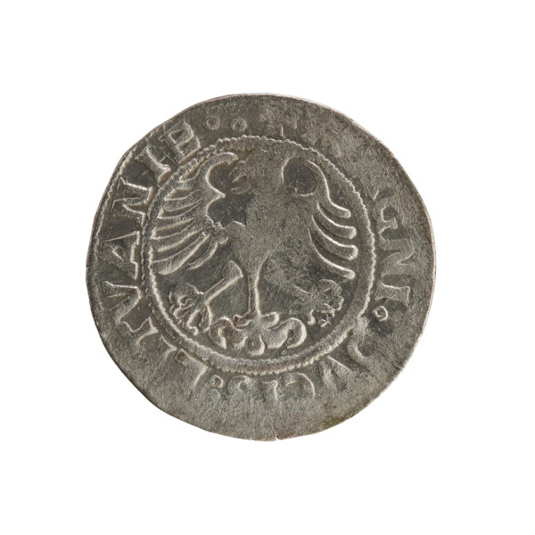 Lithuanian half-grosz, Sigismund I the Old (king of Poland; 1506–1548). Silver coin (half-grosz),