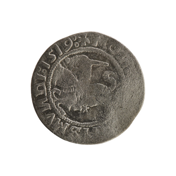 Lithuanian half-grosz, Sigismund I the Old (king of Poland; 1506–1548). Polish coin (Jagiellon