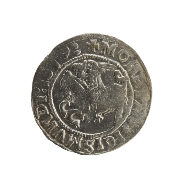 Lithuanian half-grosz, Sigismund I the Old (king of Poland, 1506–1548). Silver coin (1519).