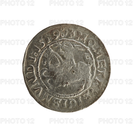 Lithuanian half-grosz, Sigismund I the Old (king of Poland; 1506–1548). Obverse: Pursuer (Pogonia)
