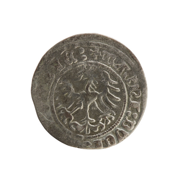 Lithuanian half-grosz, Sigismund I the Old (King of Poland; 1506–1548). Copper coin (half-grosz),