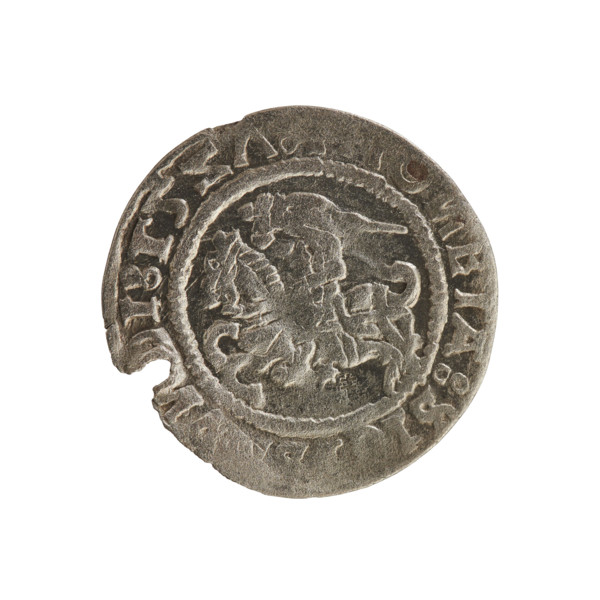 Lithuanian half-grosz, Sigismund I the Old (King of Poland; 1506–1548). Polish coin of the