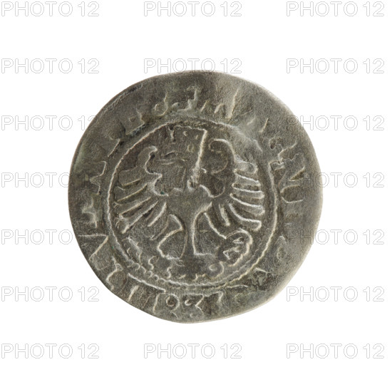 Lithuanian half-grosz, Sigismund I the Old (King of Poland; 1506–1548). Coin (Polish, Grand Duchy