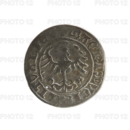 Lithuanian half-grosz (1508–1529), Sigismund I the Old (King of Poland, reign 1506–1548). Coin of