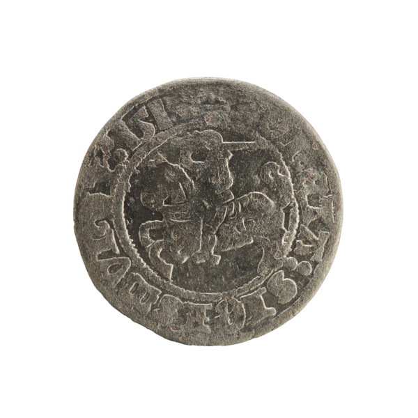 Lithuanian half-grosz, Sigismund I the Old (King of Poland; 1506–1548). Silver coin (half-grosz),