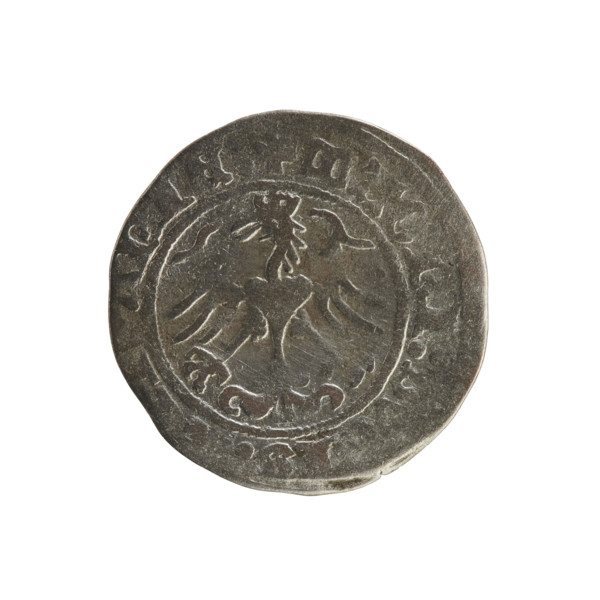 Lithuanian half-grosz, Sigismund I the Old (king of Poland; 1506–1548). Polish coin of the