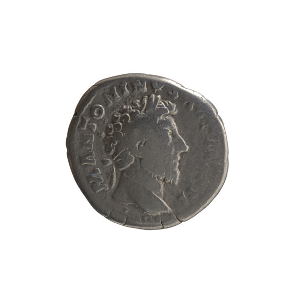 Denarius, Marcus Aurelius (121–180; Roman emperor 161–180), issuer; obverse: head of Marcus