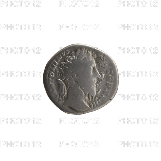 Denarius of Marcus Aurelius (121–180; Roman emperor 161–180), ca. 169–170. Obverse: Head of Marcus