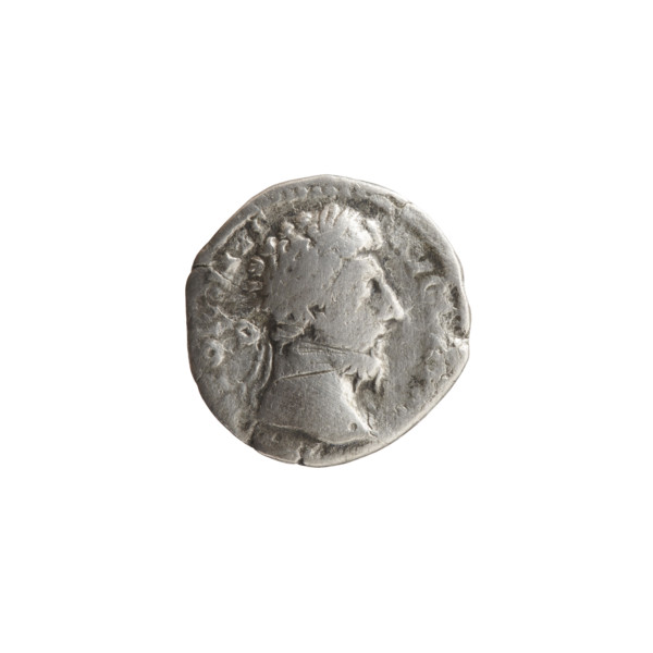 Denarius, Marcus Aurelius (121–180; Roman emperor 161–180), issuer. Obverse: Head of Marcus